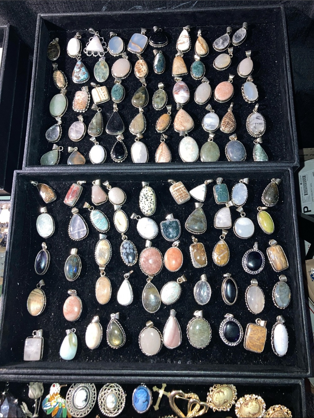 Randomly picked Gemstone Pendant stamped 925 or (pick one)